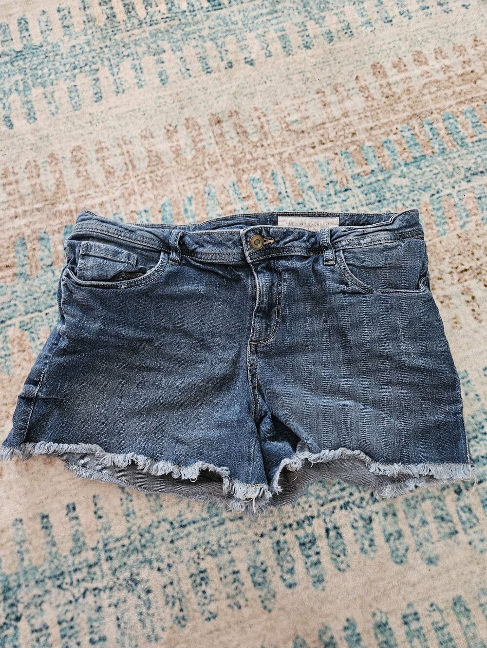 Denim Frayed Hem Women’s Shorts – Blue